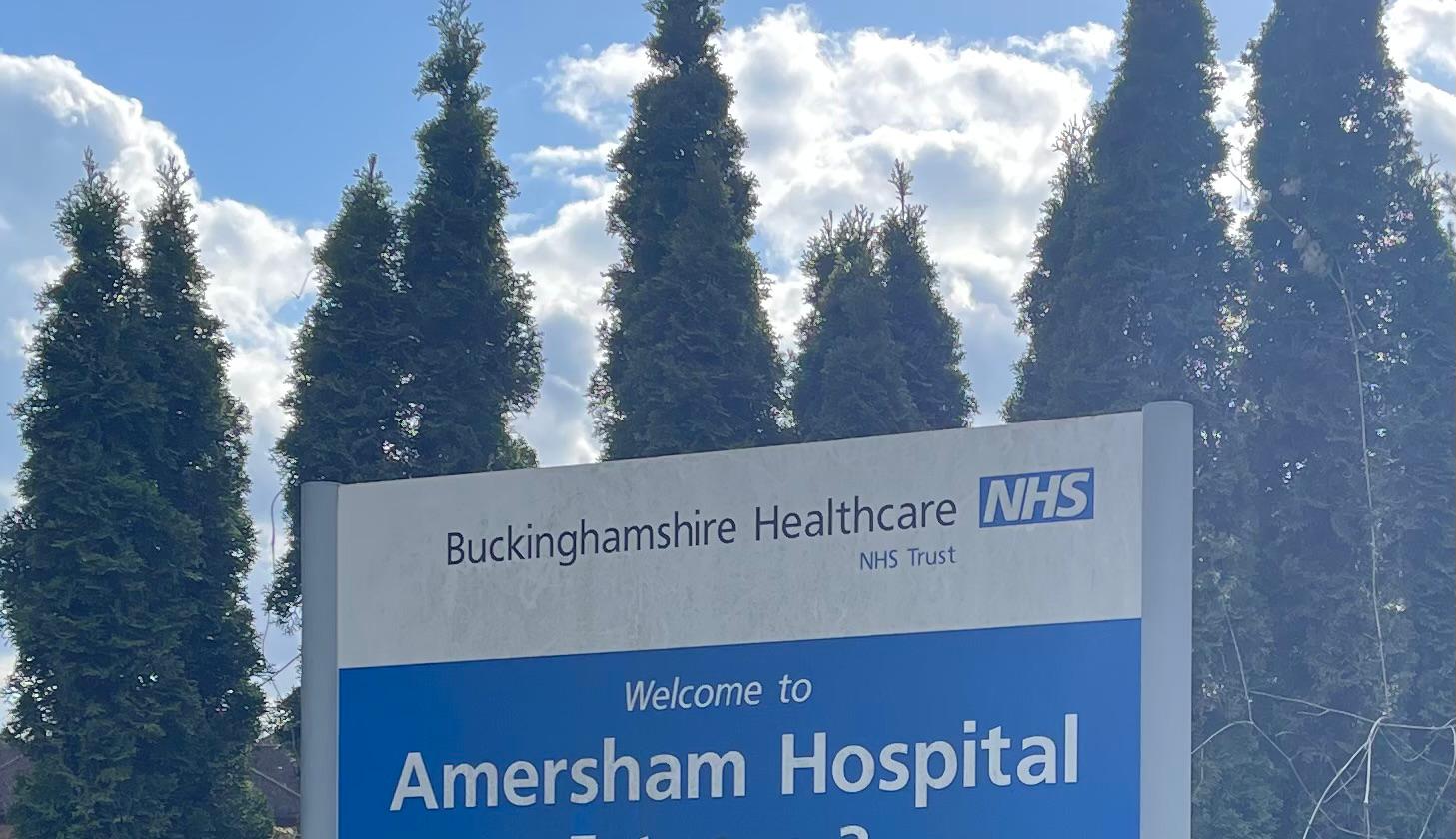 Amersham Hospital welcome sign