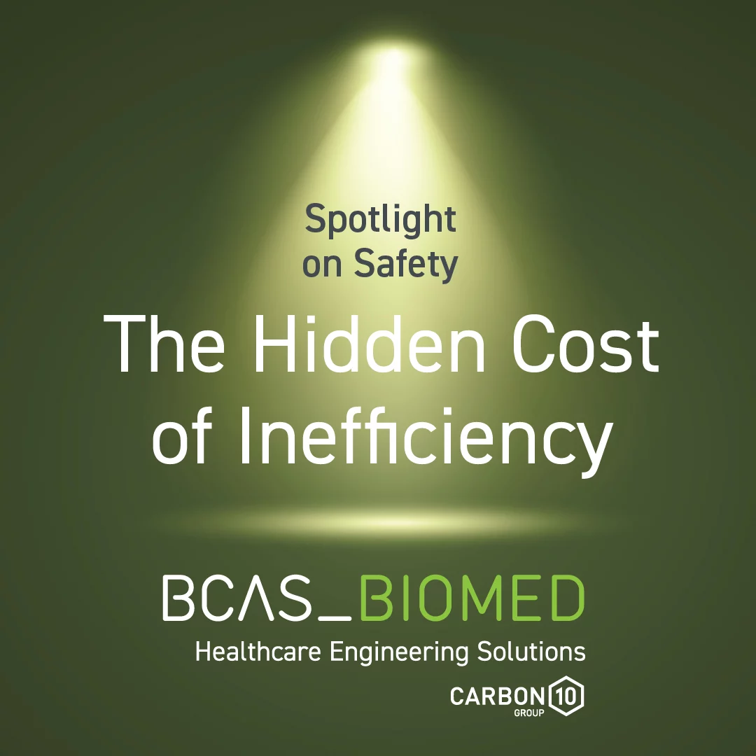 A green background graphic with a spotlight highlighting the title "The Hidden Cost of Inefficiency"